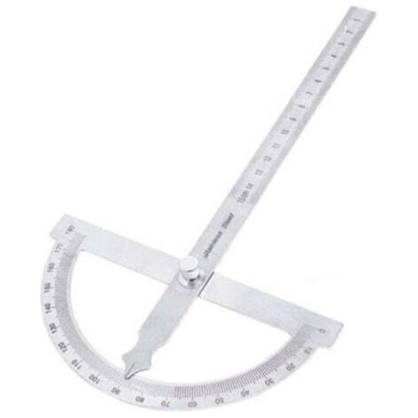 Protractor - Goniomètre 180° Demi-Cercle - Rapporteur de Mesure de Bois en Acier Inoxydable pour Travaux de Menuiserie (1/3)