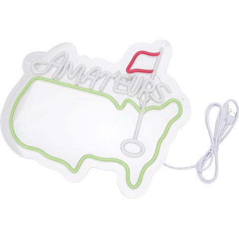 Décor mural LED vert variable intensité pour amateurs, alimentation USB, chambre, salle de jeux, club, décoration lumineuse (1/5)