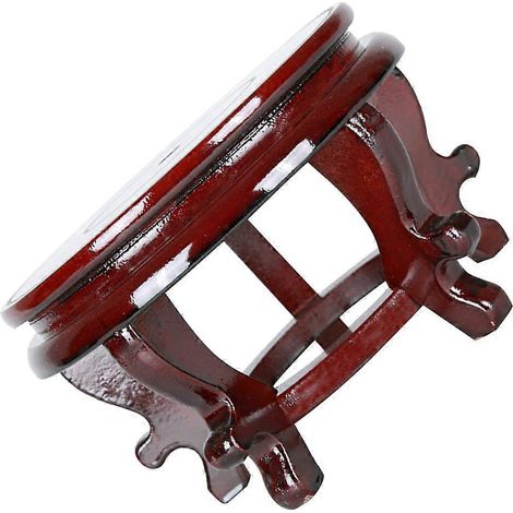 Socle en bois pour pot de fleurs, robuste et durable, couleur brun foncé. (1/5)