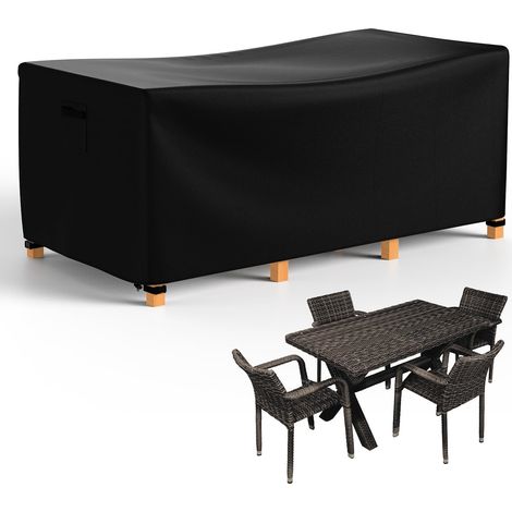 Housse Salon de Jardin 170x94x71 cm, 600D Haute Résistance, Exterieur Coupe-vent, Anti-UV, Table avec Sorties d'Air, Boucles, Cordon Ajustable (1/5)