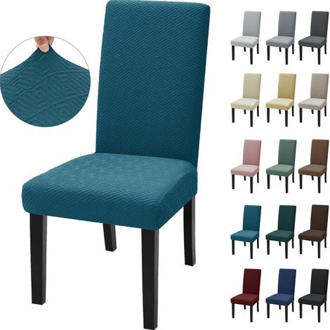Housses de chaise extensibles 2 pièces, universelles, lavables, pour salle à manger (1/5)