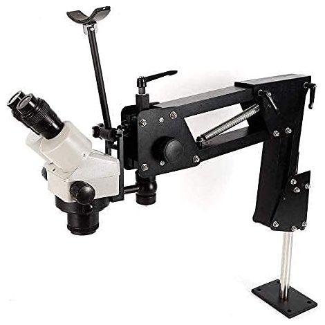 Jewelry microscope with integrated multi-directional stand and 7X-4.5X stereo zoom for micro-setting tools (1/4)