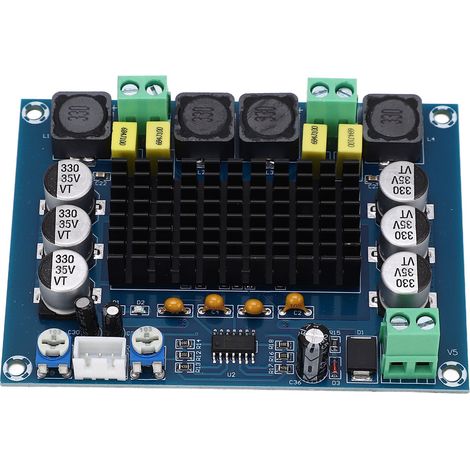 Amplificateur Audio Stéréo 2x120W avec Alimentation Intégrée et Connecteurs XH-M543 (1/5)