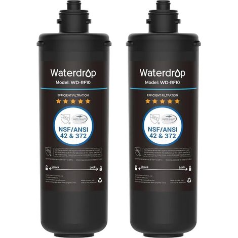 Waterdrop Filtre WD-RF10, grande capacité 30 000 L, remplacement pour systèmes sous évier Waterdrop (2) (1/4)