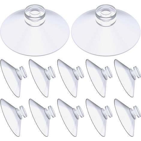 Ventosa, 12 Pezzi Ventosa per Tavolo in Vetro, Mini Ventosa, Extra Forte PVC Sospensione Tenda Isolante Ventosa, Semplici Ventose Trasparenti per Vetro, Piastrelle, Pareti(30mm) (1/5)