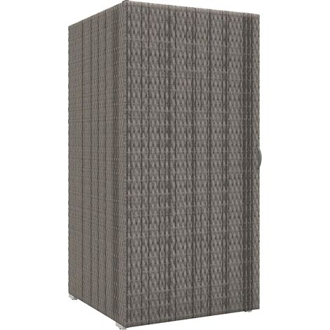 Armoire de jardin en rotin PE à 2 compartiments, 60 x 63 x 120 cm, grise idéal pour aménager votre terrasse, balcon ou jardin, alliant confort et durabilité pour vos moments de détente en extérieur