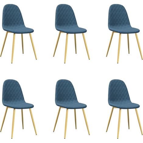 Chaises à manger Chaise de cuisine lot de 6 gris clair velours (1/5)