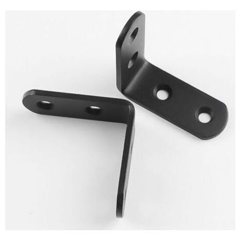 Lot de 20 équerres de montage à angle droit noires, équerres d'angle en L, équerres métalliques en acier inoxydable à 90 degrés, 40 x 40 mm (1/4)