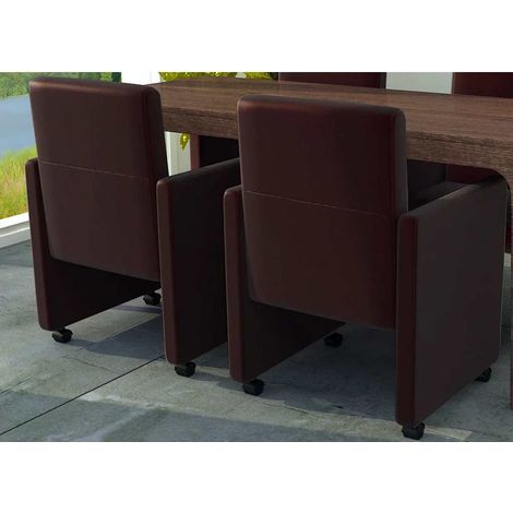 Esszimmerstühle 2 Stk. Braun Kunstleder vidaXL475713 (1/5)