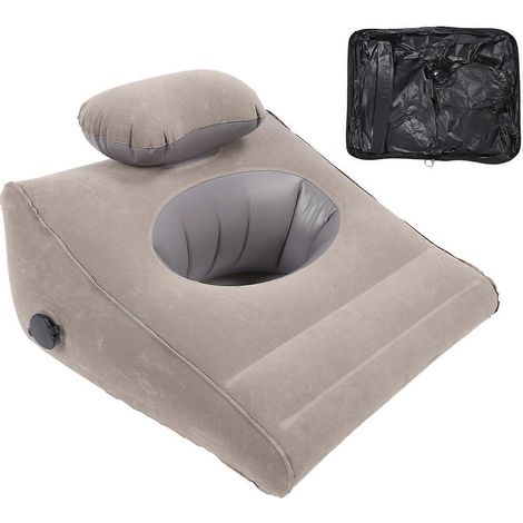 Aufblasbares Beinhochlagerungskissen, PVC-beflockt, ergonomische aufblasbare Beinauflage zum Lesen und Spielen