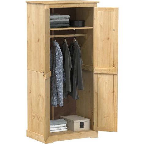 Kleiderschrank Corona 76x50x170 cm Massivholz Kiefer