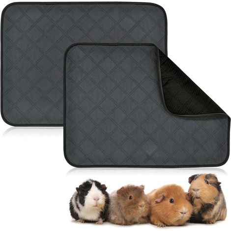 Pads pour cochons d’Inde, tapis de cage lavables 2 pièces, imperméables antidérapants, ultra absorbants pour petits animaux (1/5)