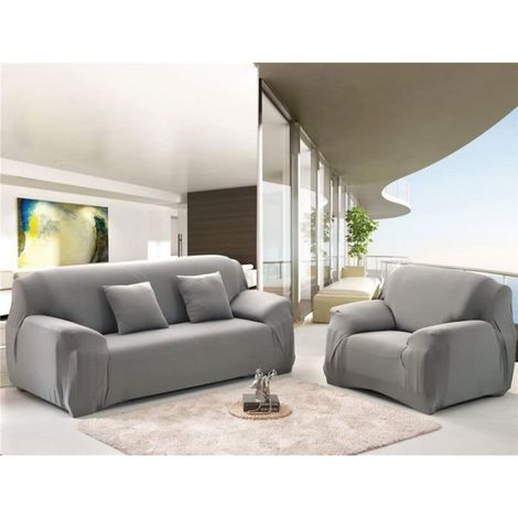 Housse de canapé extensible 4 places avec accoudoirs – Revêtement en polyester et élasthanne – Ajustement sécurisé – Tail (1/5)