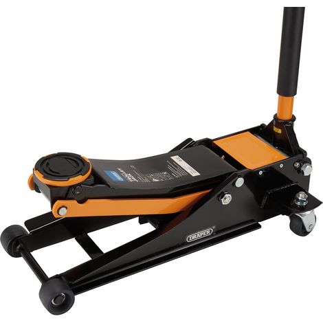 Draper 2.25 Tonne Orange Trolley Jack with Adjustable Height (Min 75mm, Max 505mm) – Model 28475 (1/2)