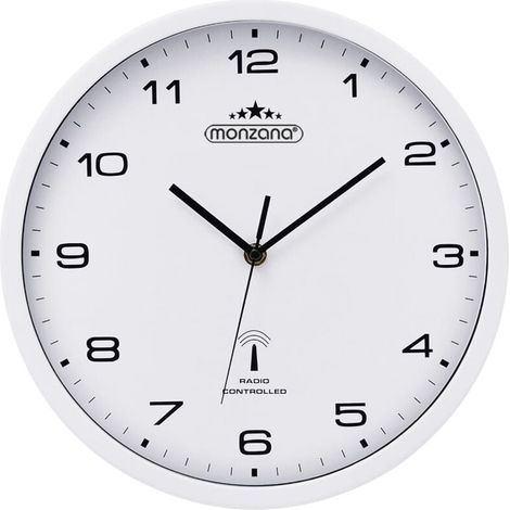 Wanduhr Funk Automatische Zeitumstellung Geräuscharm Quarzuhrwerk Analog 31 cm Indoor Funkuhr Uhr Modern Weiß (1/5)