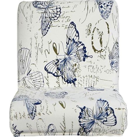 Housse de tabouret de bar à dossier bas imprimée moderne, souple et extensible, pour comptoir. Accessoires confortables.-Butterfly (1/5)