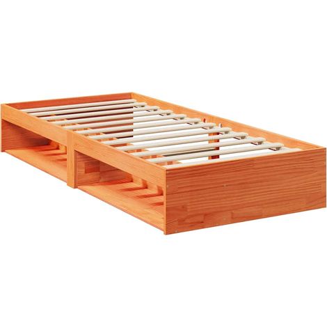 vidaXL Dormeuse senza Materasso Marrone Cera 90x190 cm Legno di Pino (1/4)