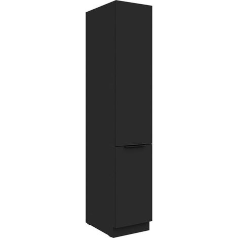 Küchen Hochschrank 40 cm SIENA Schwarz Küchenzeile Küchenblock Küche Einbauküche (1/5)
