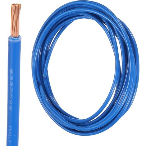 10 Pieds Fil Electrique Isolé Multifilaire Cuivre 14 AWG Câble De Connexion THHN Fil Résidentiel, Industriel, Mise À La Terre, Électrique Rated For 600 Volts, Blue (1/5)