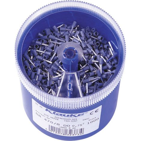 Klauke GR4708DO Aderendhülsen-Sortiment 0.75 mm² Teilisoliert Blau 1000 Teile