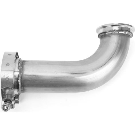 Raccord coudé à 90° pour tube d'échappement, bride VBand en acier inoxydable, diamètre intérieur 2,5 pouces vers extérieur 3,2 pouces (1/5)