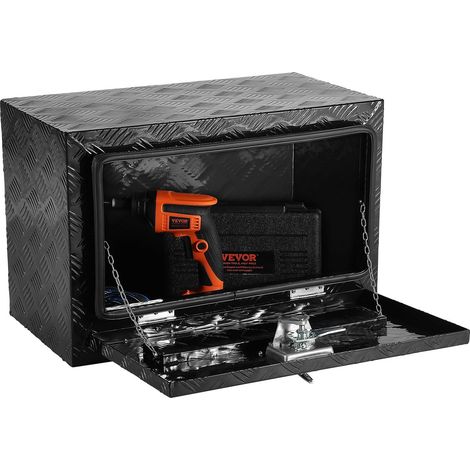 Coffre de rangement aluminium étanche pour camionnette 61x30x36 cm avec serrure et clés, coffre à outils robuste et sécurisé. (1/5)