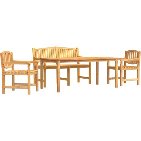Maison Exclusive - Set da Pranzo per Giardino 4 pz in Legno Massello di Teak