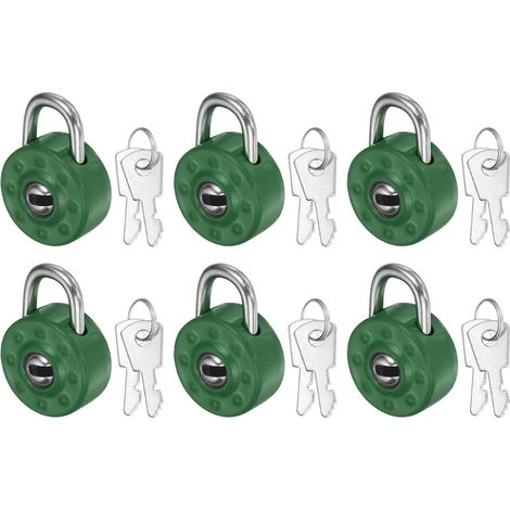 6Pcs Mini Cadenas De Journal, Petits Cadenas Metalliques Avec 2 Clés Pour Livre Journal Valise Boîte À Bijoux Sac À Dos Bagage, Vert Foncé (1/5)