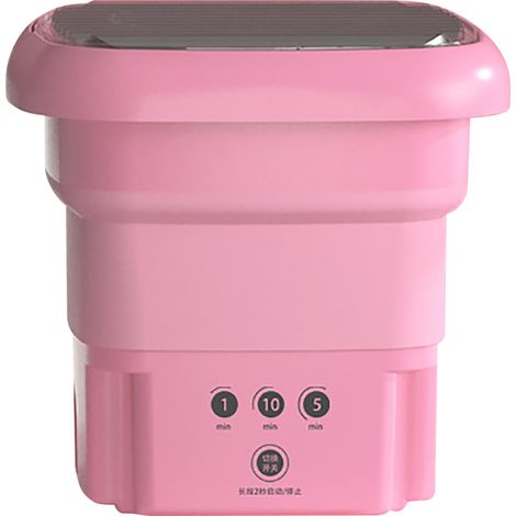 Mini-lave-linge avec essorage, panier et tuyau d'évacuation, seau pliable pour chaussettes et sous-vêtements, 110V-220V (1/5)