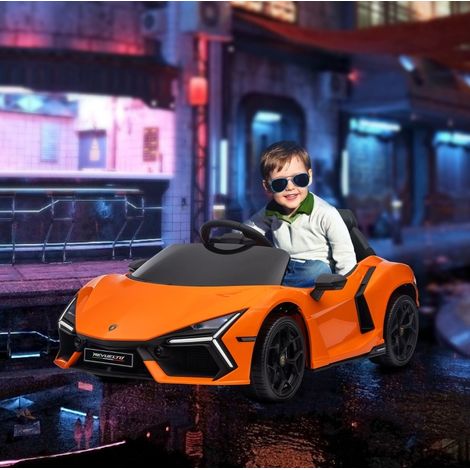 Auto elettrica per bambini 3-5 anni, telecomandata, con clacson, arancione HAVRYA (1/3)
