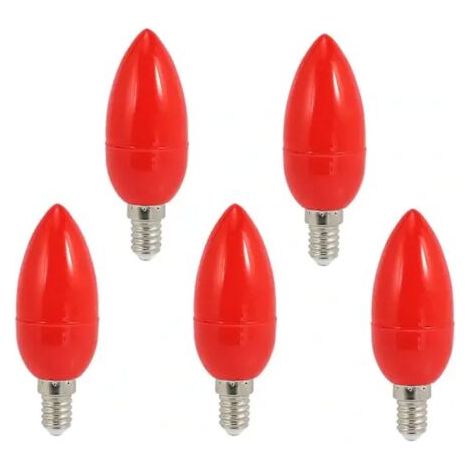 Lot de 5 ampoules LED rouges porte-bonheur, ampoules à économie d'énergie, culot E14-AquaForge (1/4)