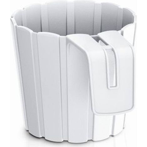 DDEZ150-S449 POT DE FLEURS, POT DE BALCON POUR BALUSTRADE, TERRASSE, JARDIN, BOL BLANC (1/5)