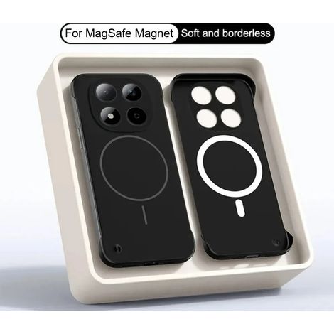 (Noir, Redmi Note 13) Coque de protection rigide en polycarbonate ultra-mince et sans bordure, compatible avec la recharge sans fil magnétique. (1/5)