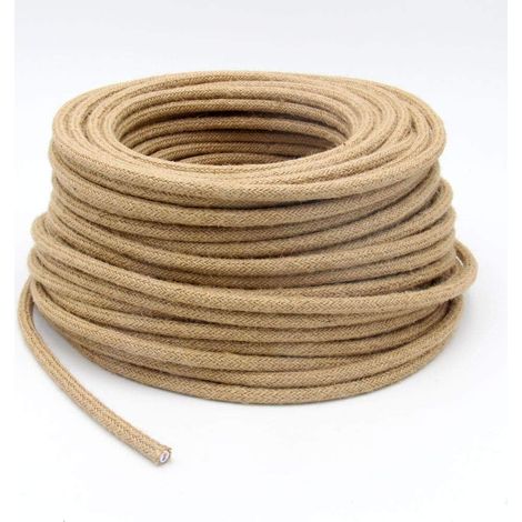Fabric Electric Cable – 2 Cores 10 Metre Electric Wire Rope 2 x 0.75 mm² Retro Hemp Rope Electric Hanging Rope (1/5)