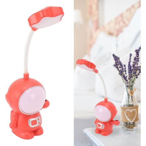 Creative Astronaut 3W USB-wiederaufladbare LED-Nachttischlampe mit integriertem Stifthalter, 5V rotes + siebenfarbiges Nachtlicht, ideal zum Lesen und Lernen. (1/5)