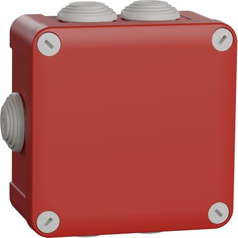 SCHNEIDER MUREVA BOX BOITE DE DéRIVATION éTANCHE IP55 105X105X55 ROUGE - ENN05165 (1/4)