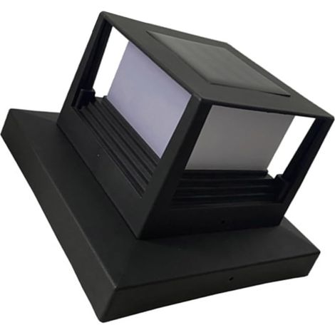 Farola Solar Luces De Inundación Solares Al Aire Lámpara Motorizado Luces De Pilar Solar Ligero Patio Movimiento Luz Del Pilar Exterior Black Abdominales