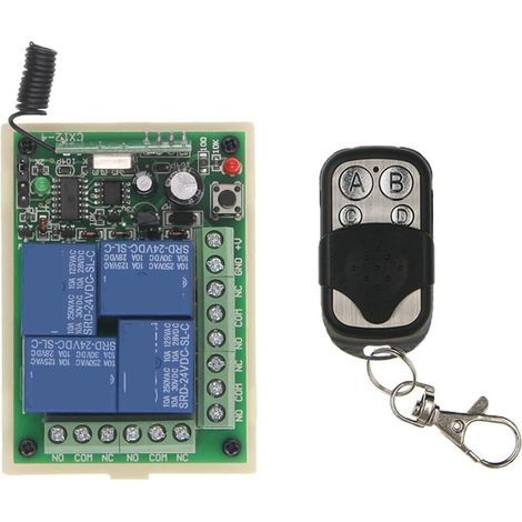 Kit d'ouvre-portes automatiques Commutateur de télécommande DC12V 24V 4CH contrôleur utilisé for le klaxon de lampe de tige de poussée de moteur et d'autres équipements pour accessoires de portail cou (1/5)