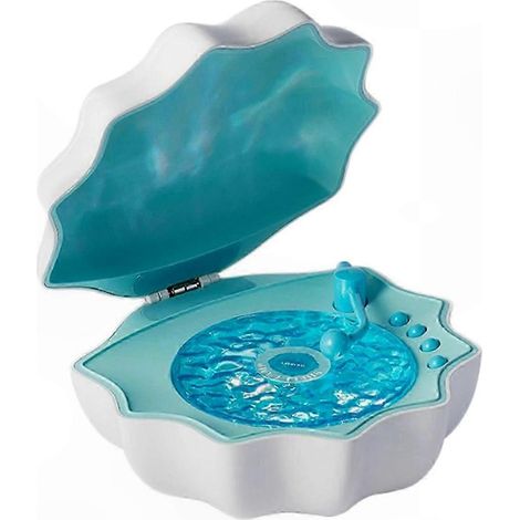Enceinte Bluetooth sans fil bleue, design coquillage, fonction lampe d'ambiance, haut-parleur portable avec son stéréo, idéale pour maison et extérieur, modèle coquille décorative. (1/5)