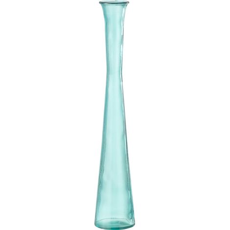 Vase tube en verre bleu - bleu aqua (1/2)