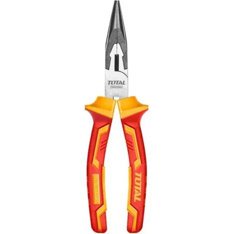 TOTAL - Pinze isolate - Punta piatta - Cromo vanadio - Certificato VDE - Ideale per elettricisti e progetti elettrici - Lunghezza: 200 mm (1/3)