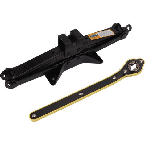 Cric de levage à crémaillère 2 tonnes, économie d'effort, pliable, manivelle, kit de levage pour pneu, changement de roue, robuste et portable (1/5)