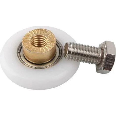Lot de 2 roulettes pour portes de douche coulissantes suspendues en alliage de zinc, pour salle de bain. (1/5)