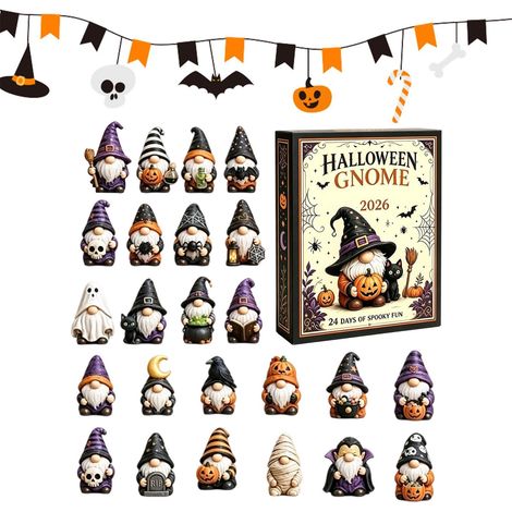 Calendrier de l'Avent Halloween Figurines de gnome déco bureau à (1/5)