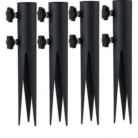 Lot de 4 piquets en acier pour torches, piquets de jardin pour éclairage extérieur -- (1/5)
