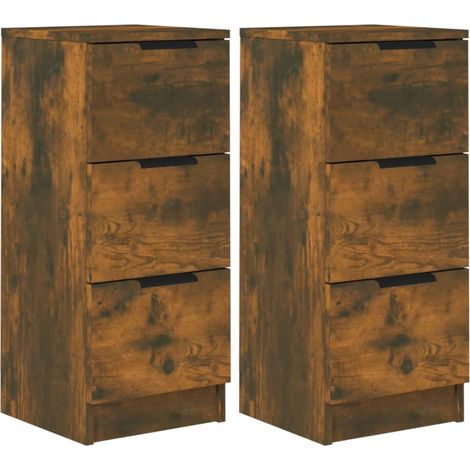 Credenza buffet cassettiera mobile contenitore organizer cucina soggiorno soggiorni set da 2 30 x 30 x 70 cm MDF marrone 020036724