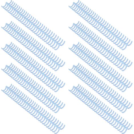 10 spirales de reliure plastique 19 mm, 30 anneaux, capacité 150 feuilles, pour papier A4 B5 A5, bleu clair, lot de 10 (1/5)