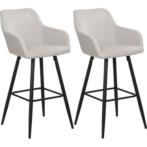 Conjunto de 2 sillas de bar de estilo moderno en color gris pardo fabricadas en terciopelo con patas de metal Casmalia (1/5)