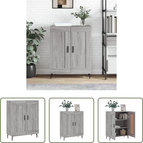 vidaXL Wohnzimmer Schrank -  Sideboard Grau Sonoma 69,5x34x90 cm Holzwerkstoff (1/5)