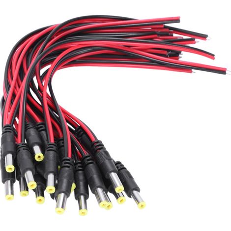 Stromkabel für Videoüberwachungskameras mit 20 Steckern (5,5 x 2,1 mm).